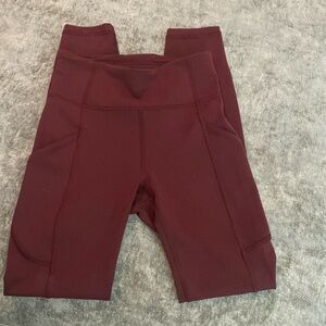 Lululemon Invigorate burgundy size 2 leggings. {1137}